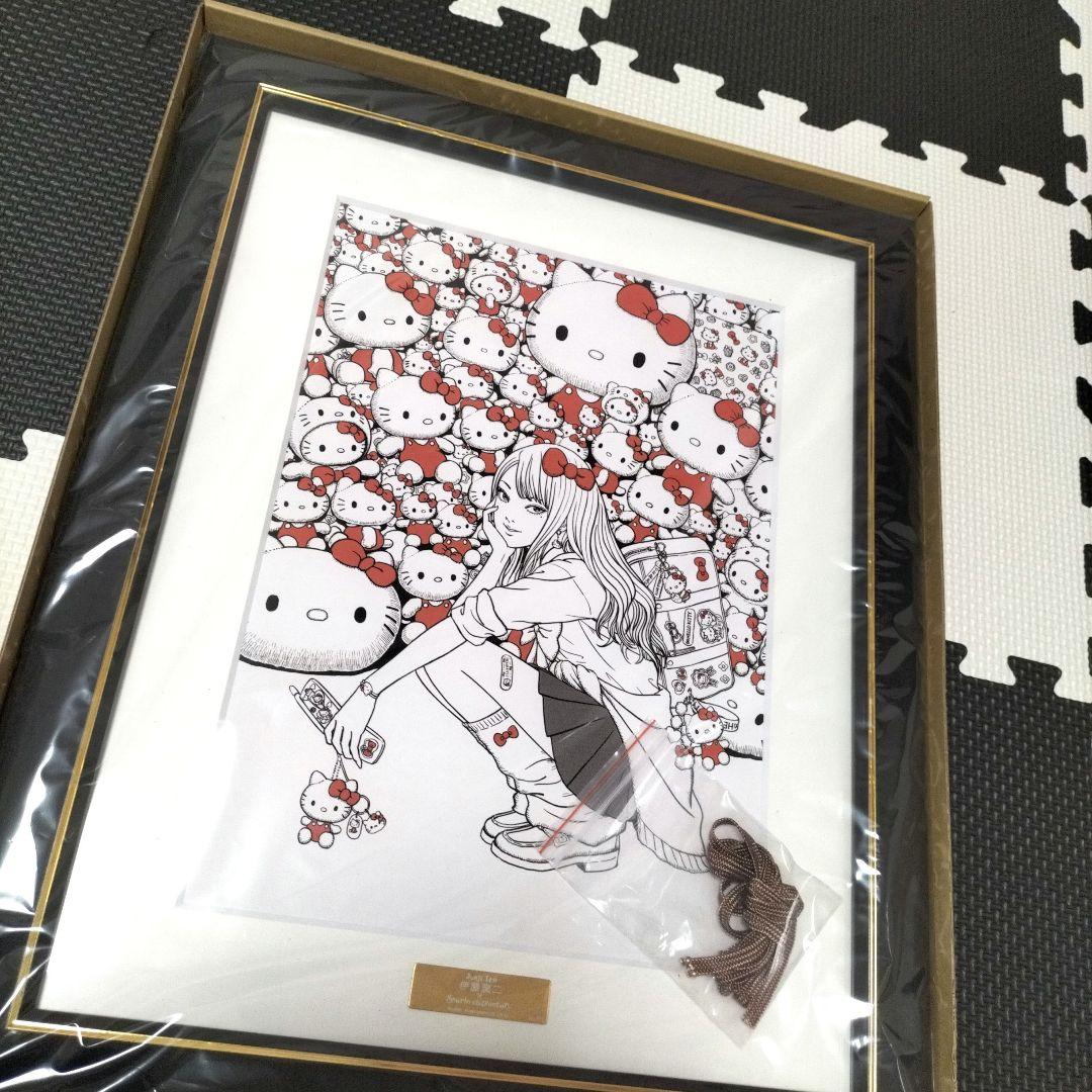【新品】伊藤潤二×HelloKitty★複製原画★ギャル富江★ハローキティ★