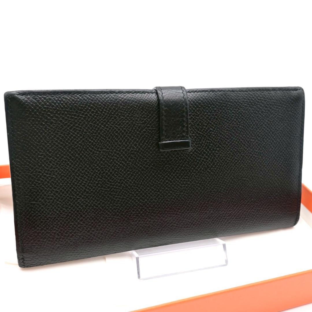 HERMES エルメス 長財布 ヴォーエプソン ベアンスフレ ブラック 2389
