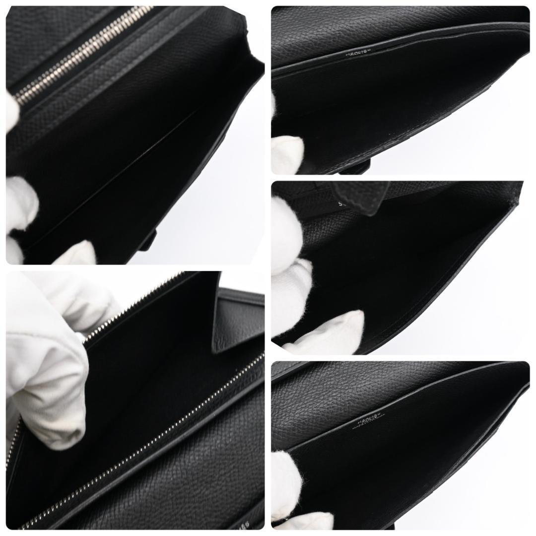 HERMES エルメス 長財布 ヴォーエプソン ベアンスフレ ブラック 2389
