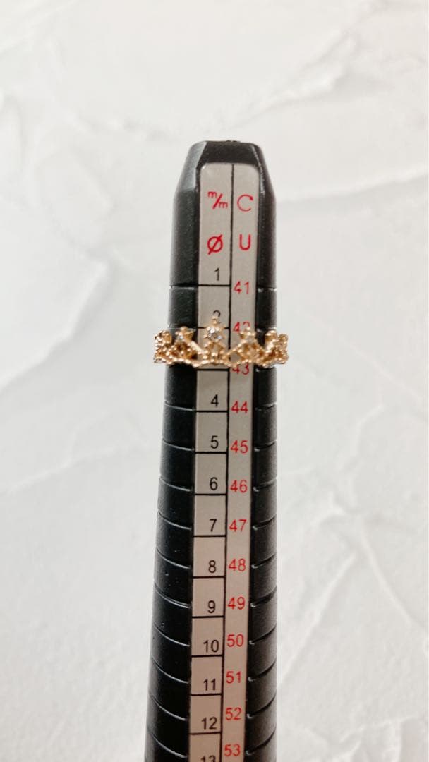 【NOJESS】 未使用 k10YG クラウンリング 3号 ピンキー レア