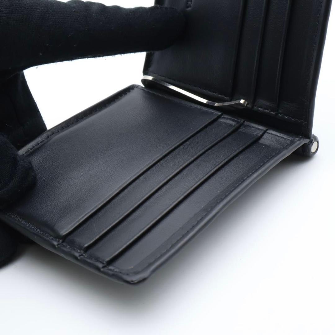 【超極美品】BOTTEGAVENETA カセット　マネークリップ　黒　レザー