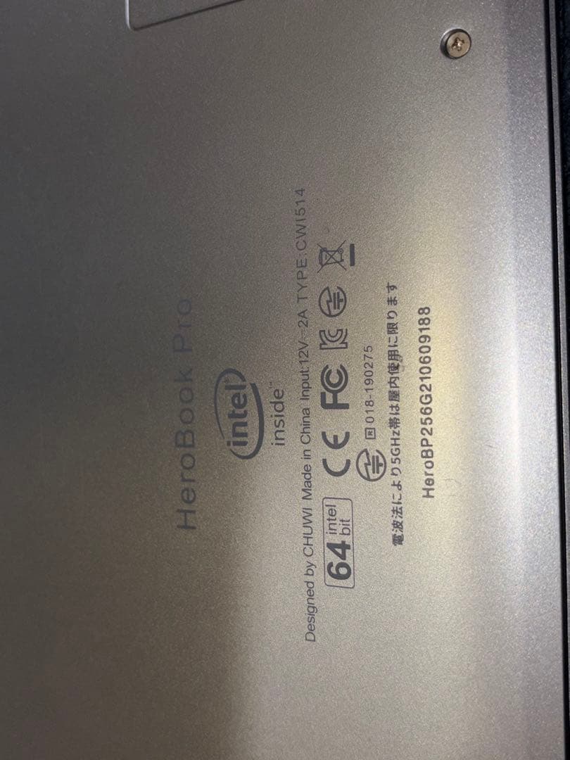CHUWI HeroBook Pro SSD256GB WindowsノートPC