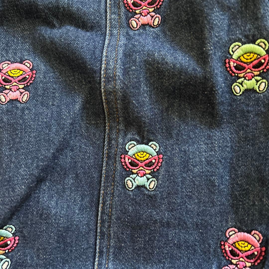 デニムサロペット ヒスミニ　刺繍