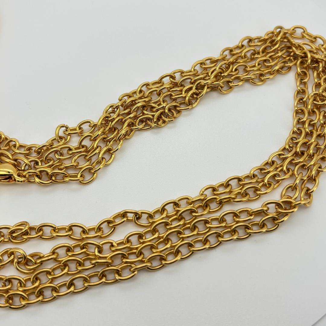 VERSACE 大ぶり メデューサメダル ネックレス 2連チェーン ゴールド