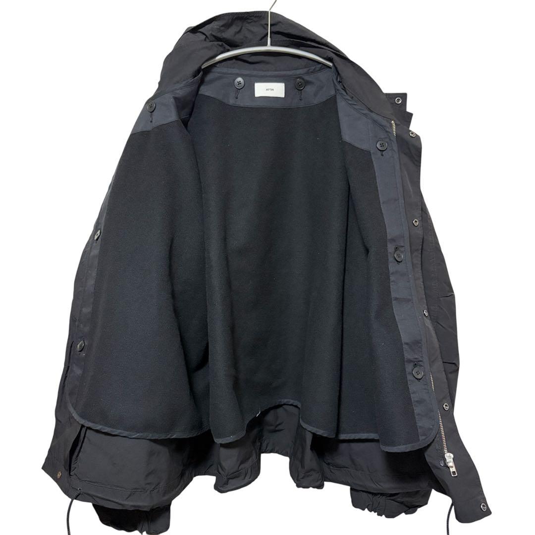 N-861 ATON エイトン　ショートモッズコート　ライナー付　6 ブラック