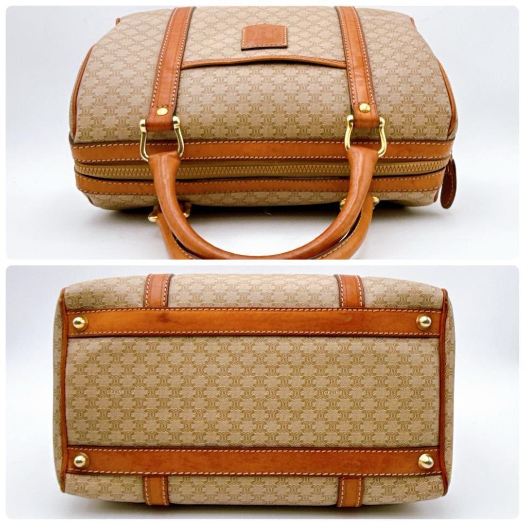 CELINE セリーヌ マカダム ハンドバッグ ボストンバッグ ベージュ