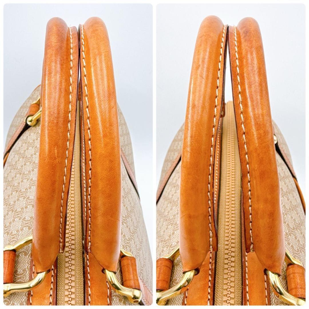 CELINE セリーヌ マカダム ハンドバッグ ボストンバッグ ベージュ