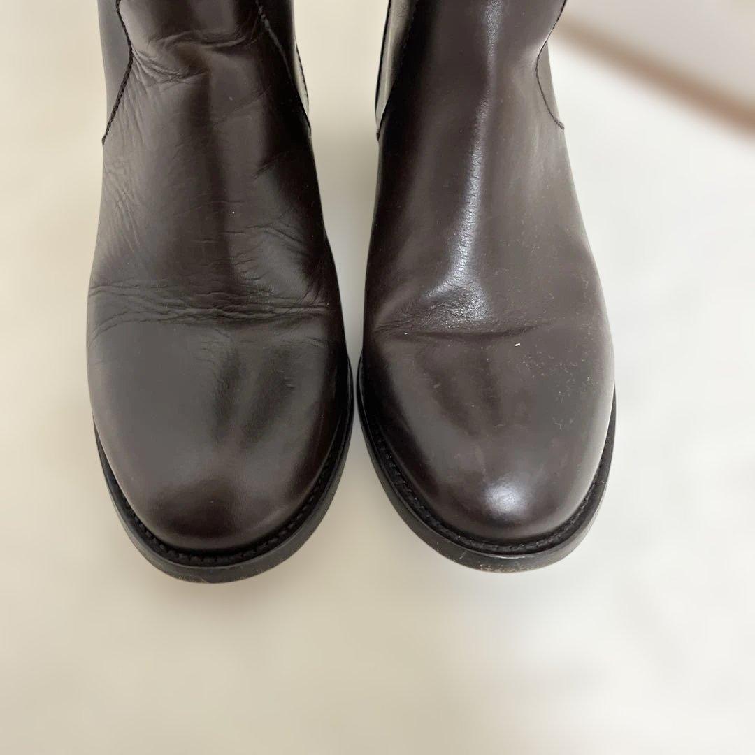 美品　 ジミーチュウ　ライディングブーツ　茶色　レザー　本革　23.5