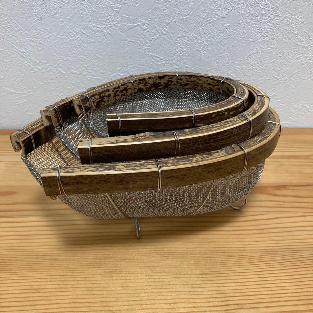 廃盤　虎竹　水切ステンレスざる　竹虎　希少　未使用　3個セット　ザル　竹細工