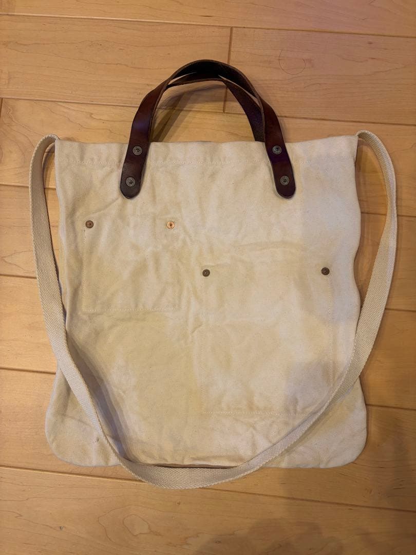 RRL アイボリー キャンバストートバッグ