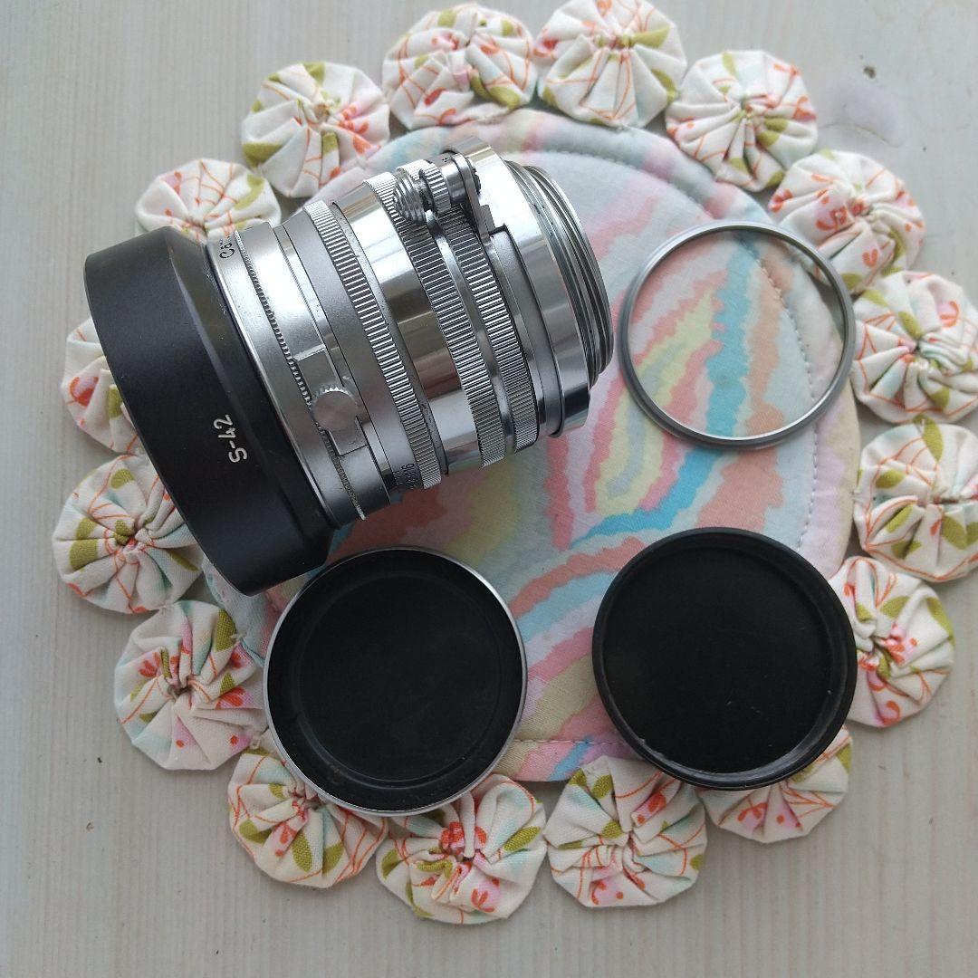 CANON-L 50mmF1.8オールクロームタイプ純正メタルフード付き