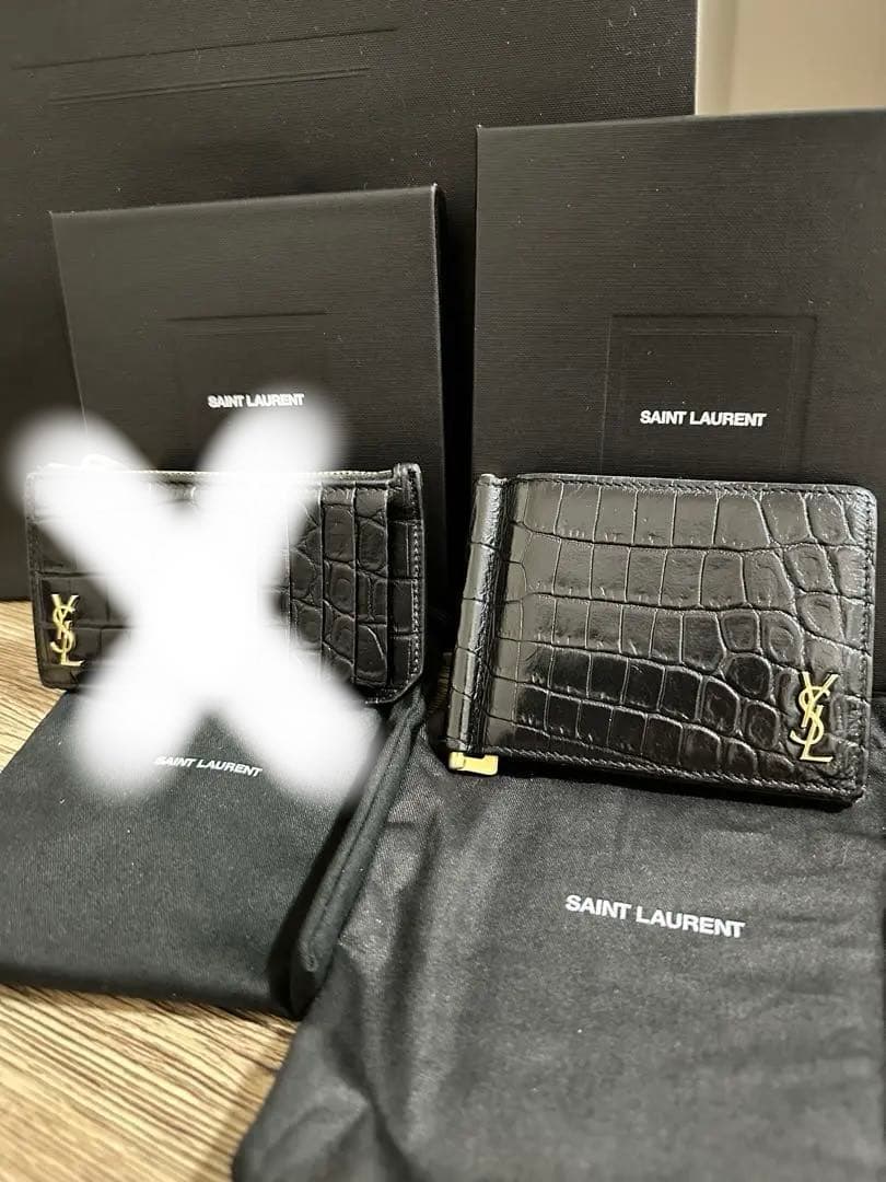 SAINT LAURENT クロコ型押しマネークリップ値下げ‼️