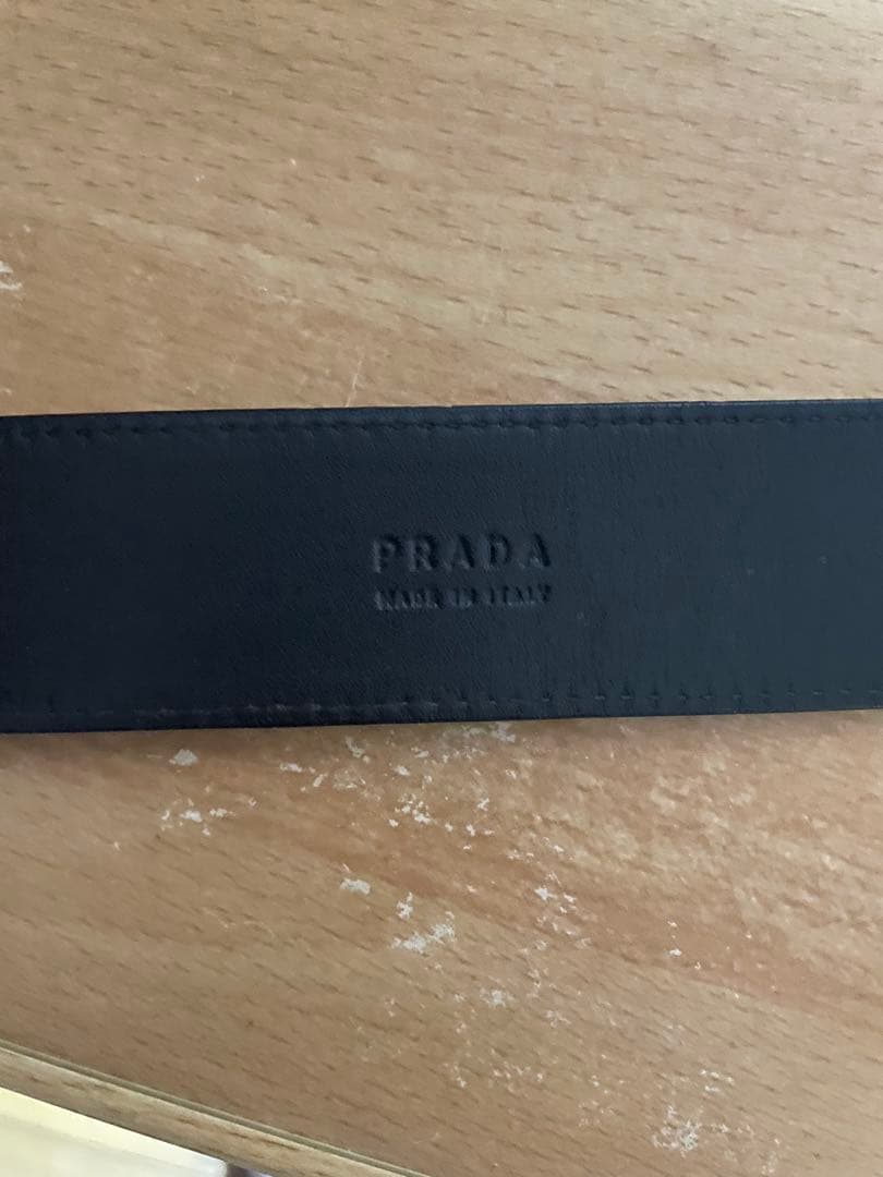 PRADA メンズベルト シルバーバックル 85/34