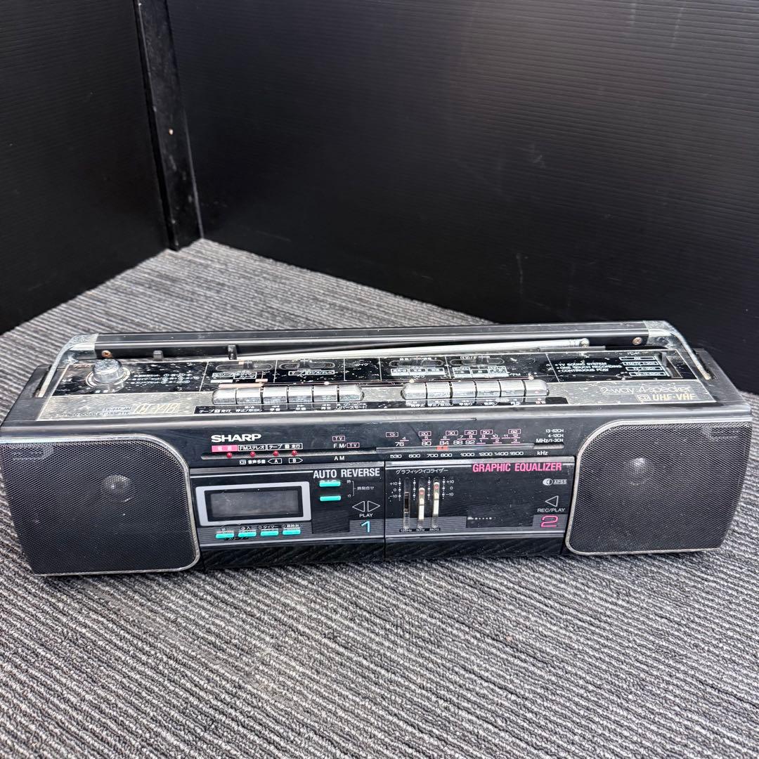 当時物｜SHARP シャープ ステレオダブルカセット QT-Y18-BK レトロ
