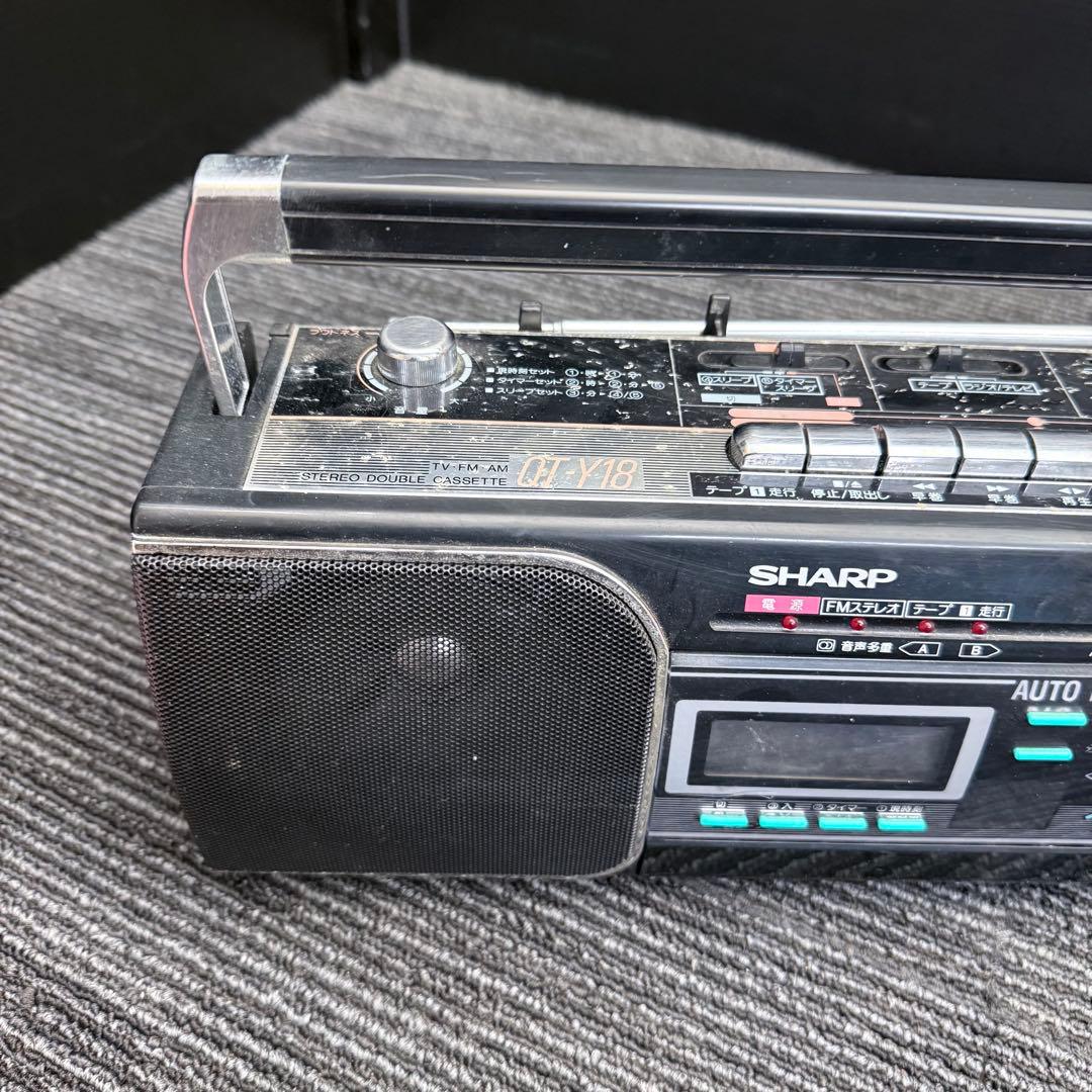 当時物｜SHARP シャープ ステレオダブルカセット QT-Y18-BK レトロ