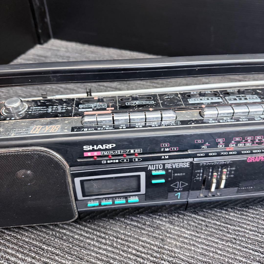 当時物｜SHARP シャープ ステレオダブルカセット QT-Y18-BK レトロ