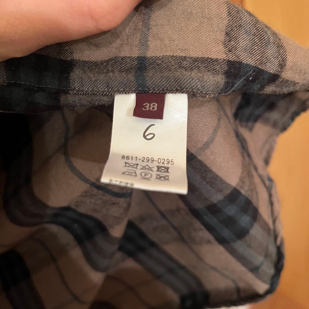 ＜6(ROKU)＞毛コットン チェックシャツ