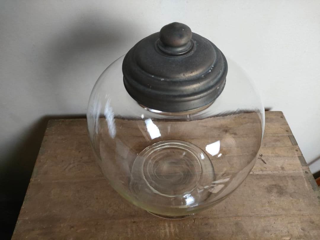 ★昭和レトロ 大型 地球瓶 ガラス 気泡 ゆらゆら 高さ27cm　駄菓子　ホビー