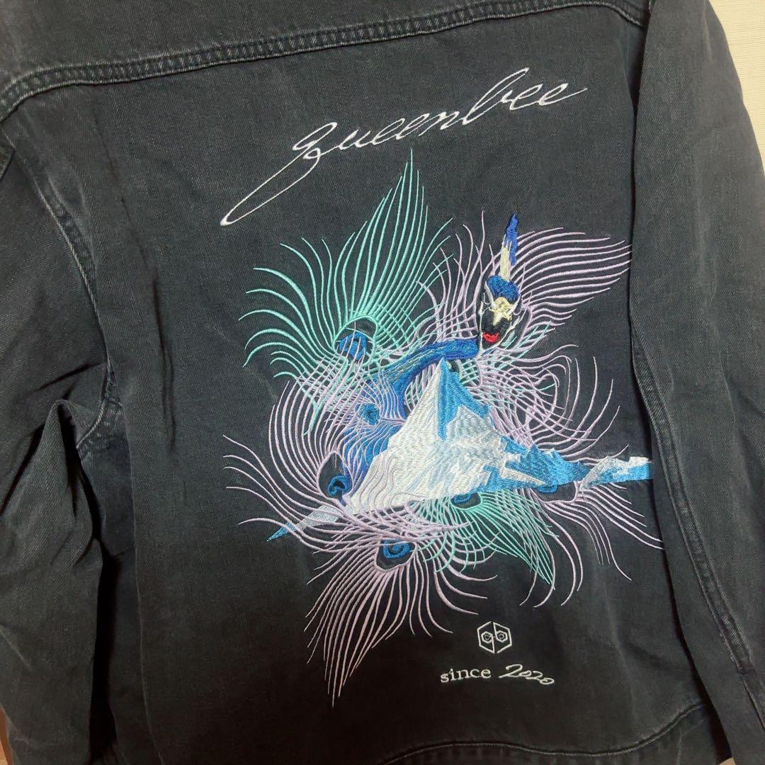 女王蜂 刺繍デニムジャケットLサイズ