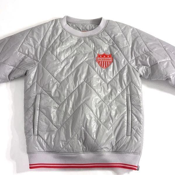 【美品】ジャックバニー リバーシブル 中綿ブルゾン ボア グレー/赤 サイズ4