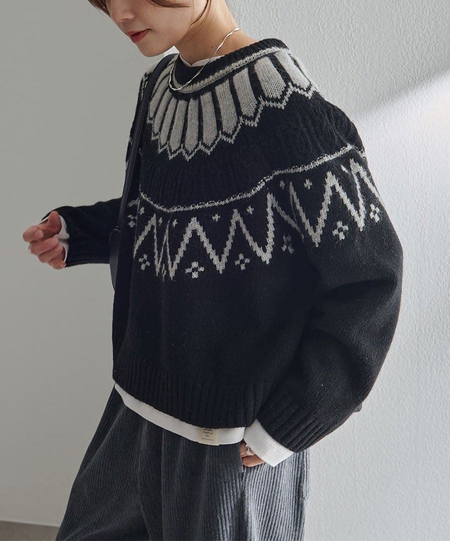 mo10 PUAL CE CIN シェットランドウール求心ニット