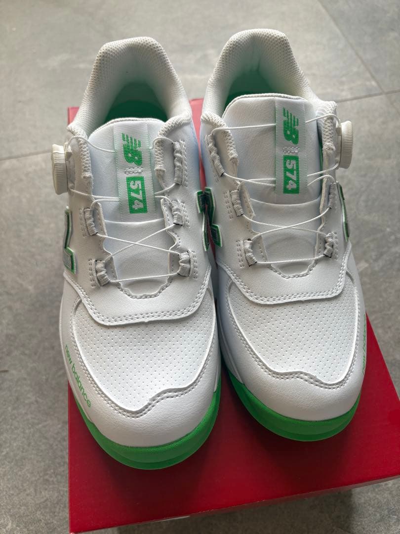 New Balance 574 ゴルフシューズ グリーン golf 新品　箱付き
