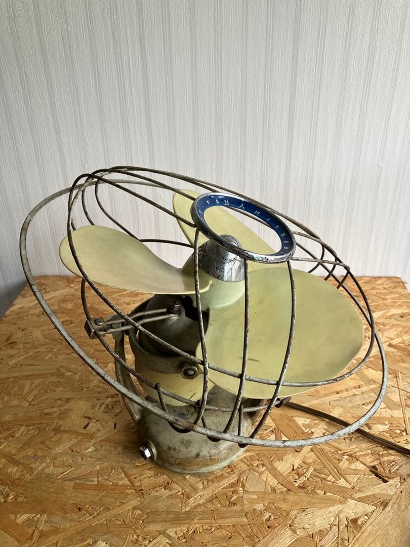 天井用 360度回転 レトロ扇風機 動作品　昭和アンティーク　列車内扇風機タイプ