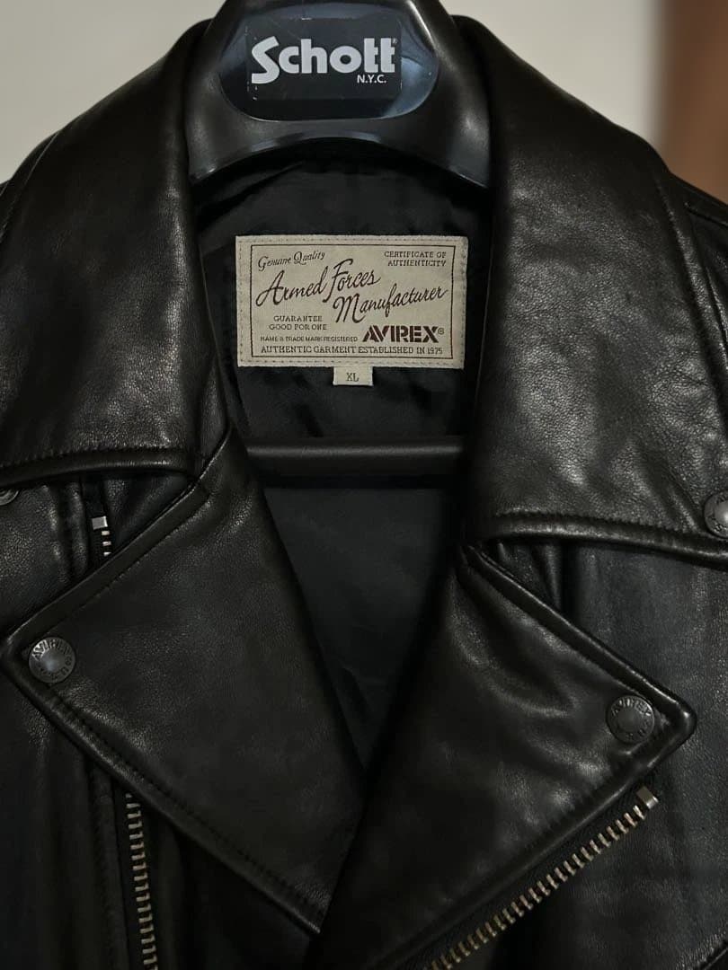アヴィレックス　ダブルライダースジャケット サイズXL 羊革