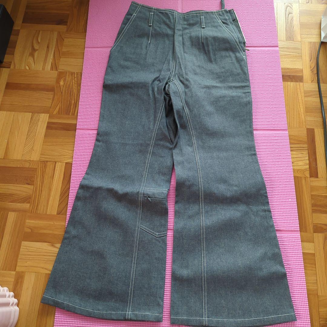 koyukiシャネルCOCOマークデニムワイドベルボトム未使用品36グレー