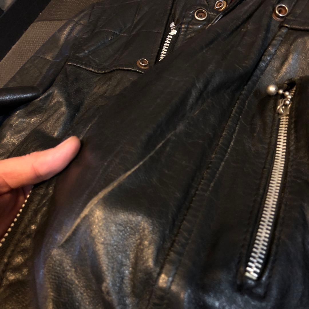 ス*ワ様 ヴィンテージukライダースルイスレザーハイウェイマン666鋲ジャン