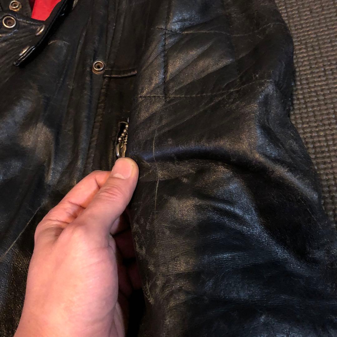 ス*ワ様 ヴィンテージukライダースルイスレザーハイウェイマン666鋲ジャン