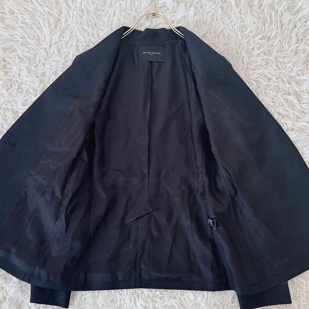 極美品 サイズ40✨カノニコ ユナイテッドアローズ ノーカラー パンツスーツ 紺