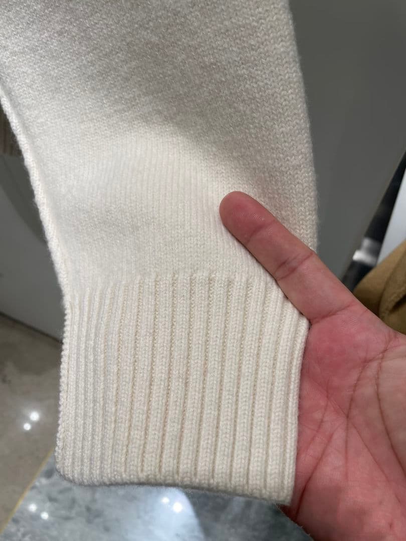 AMI PARIS ホワイト ニット セーター ポロニット L