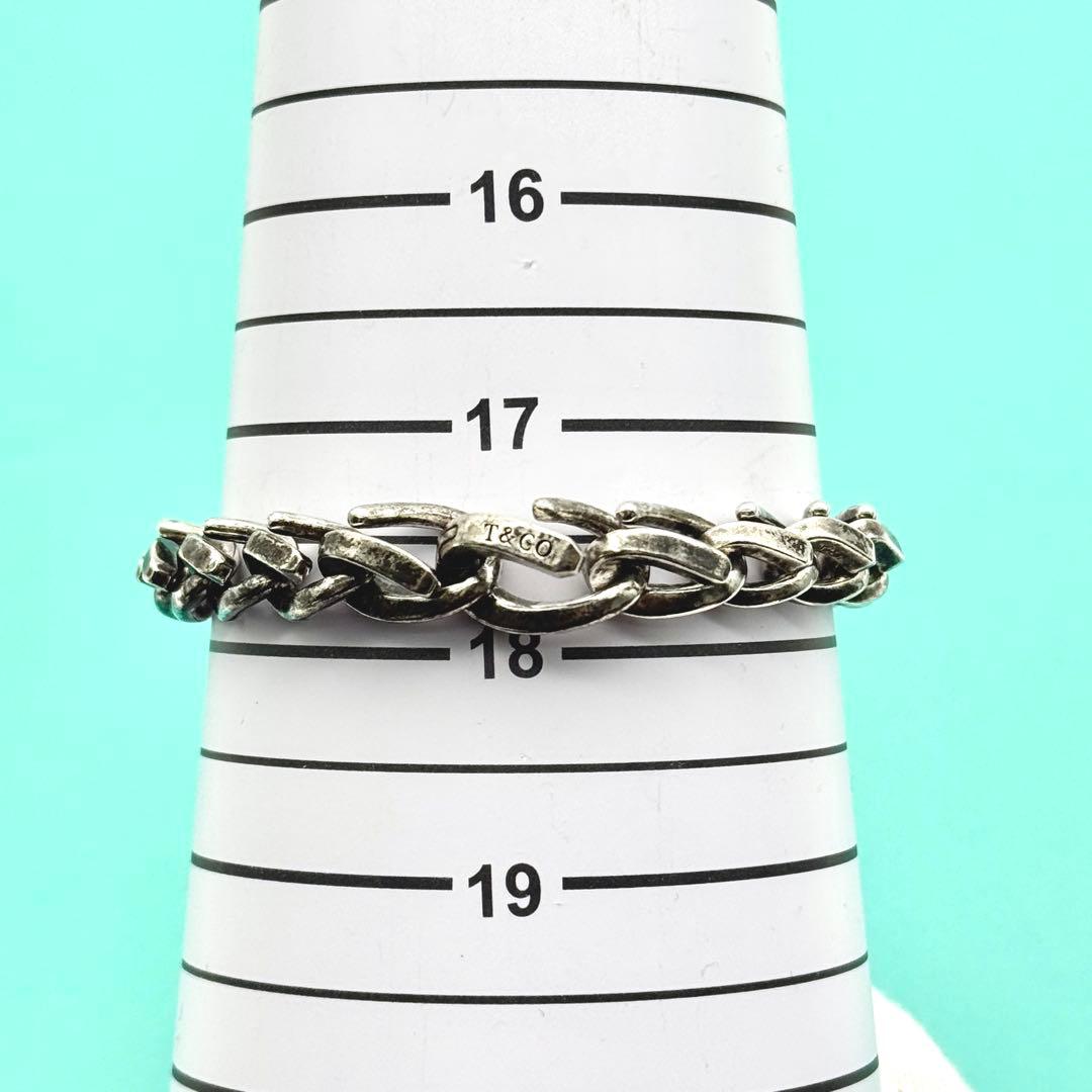 美品 Tiffany フォージ ミディアム リンク ブレスレット いぶし加工 L