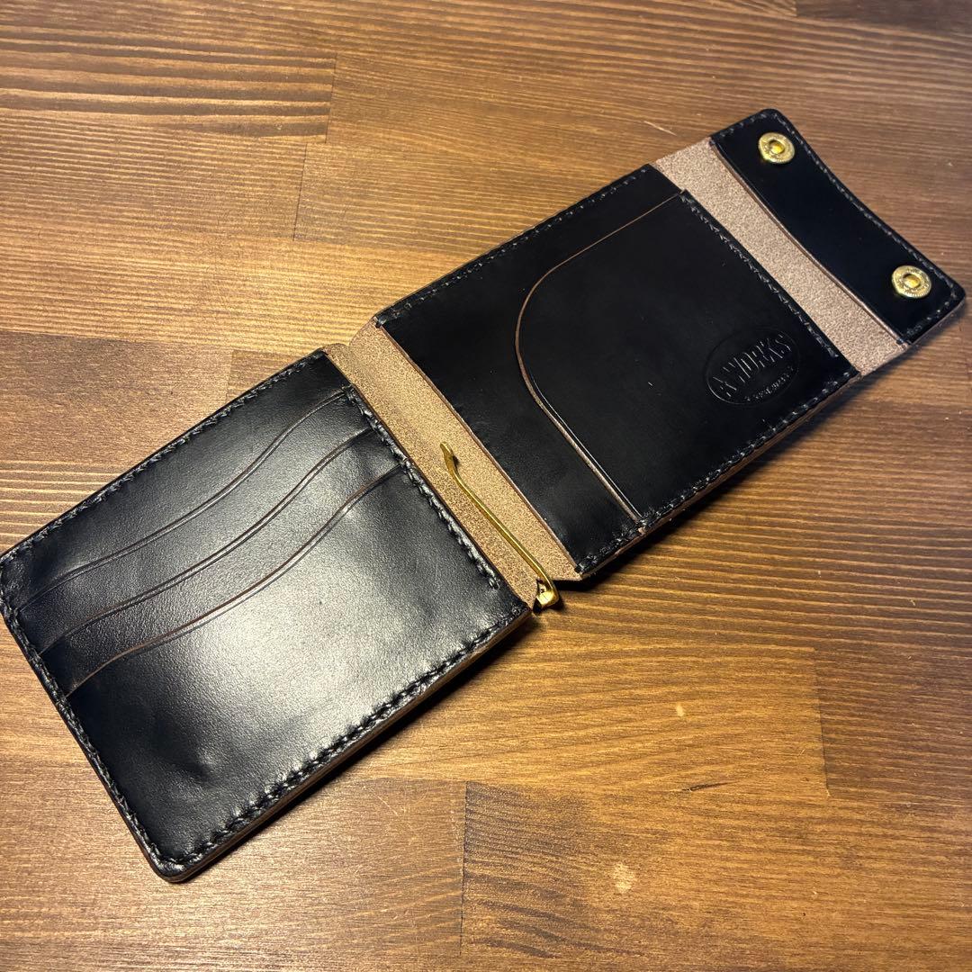 マネークリップ　ホーウィン社　クロムエクセル　丘染め　茶芯　トラッカーウォレット