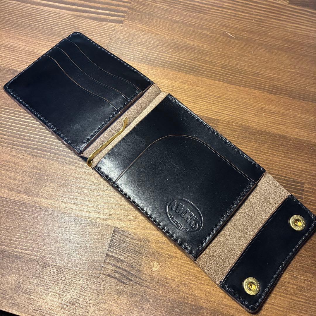 マネークリップ　ホーウィン社　クロムエクセル　丘染め　茶芯　トラッカーウォレット