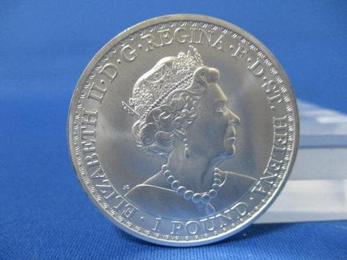 セントヘレナ ウナとライオン1ポンド銀貨☆2022年／未使用／エリザベス女王／