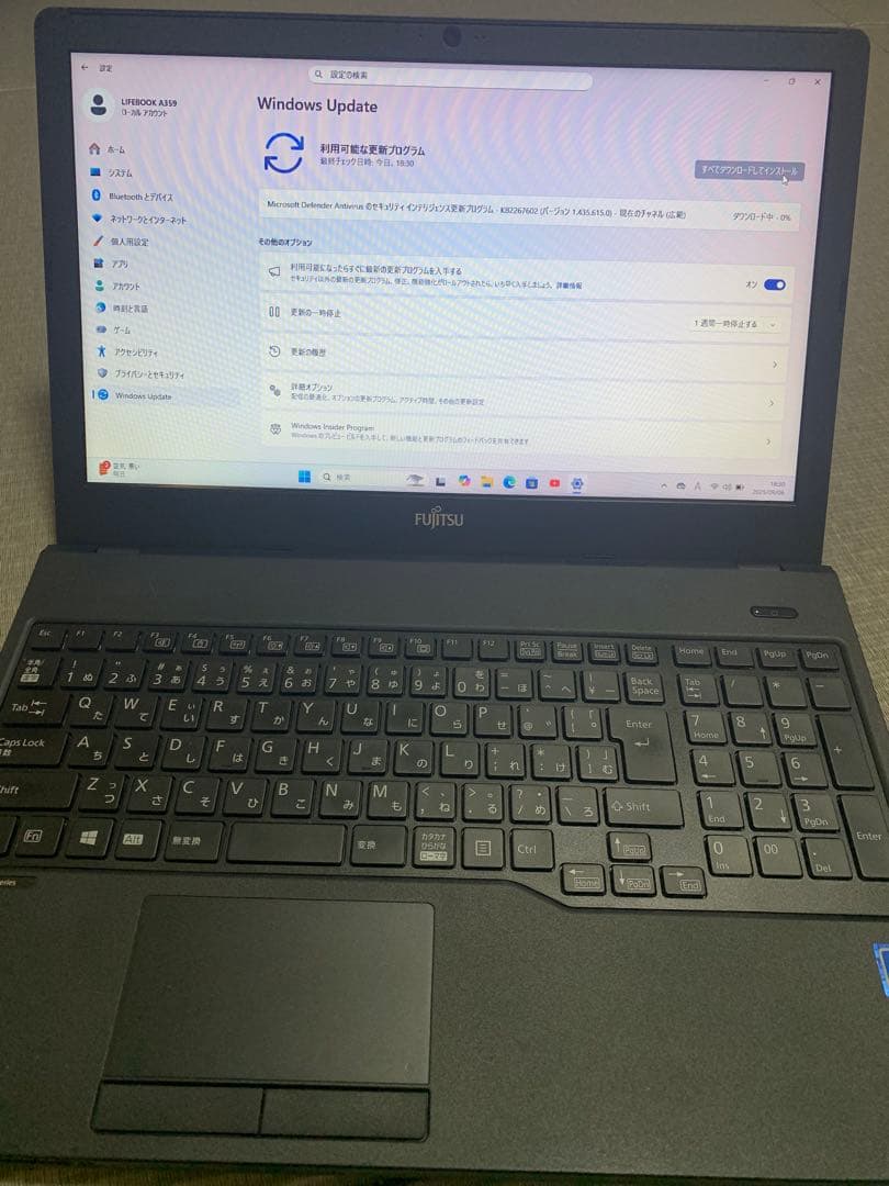 LIFEBOOK 15.6インチ ノートA359 メモリ8G 新品SSD250G