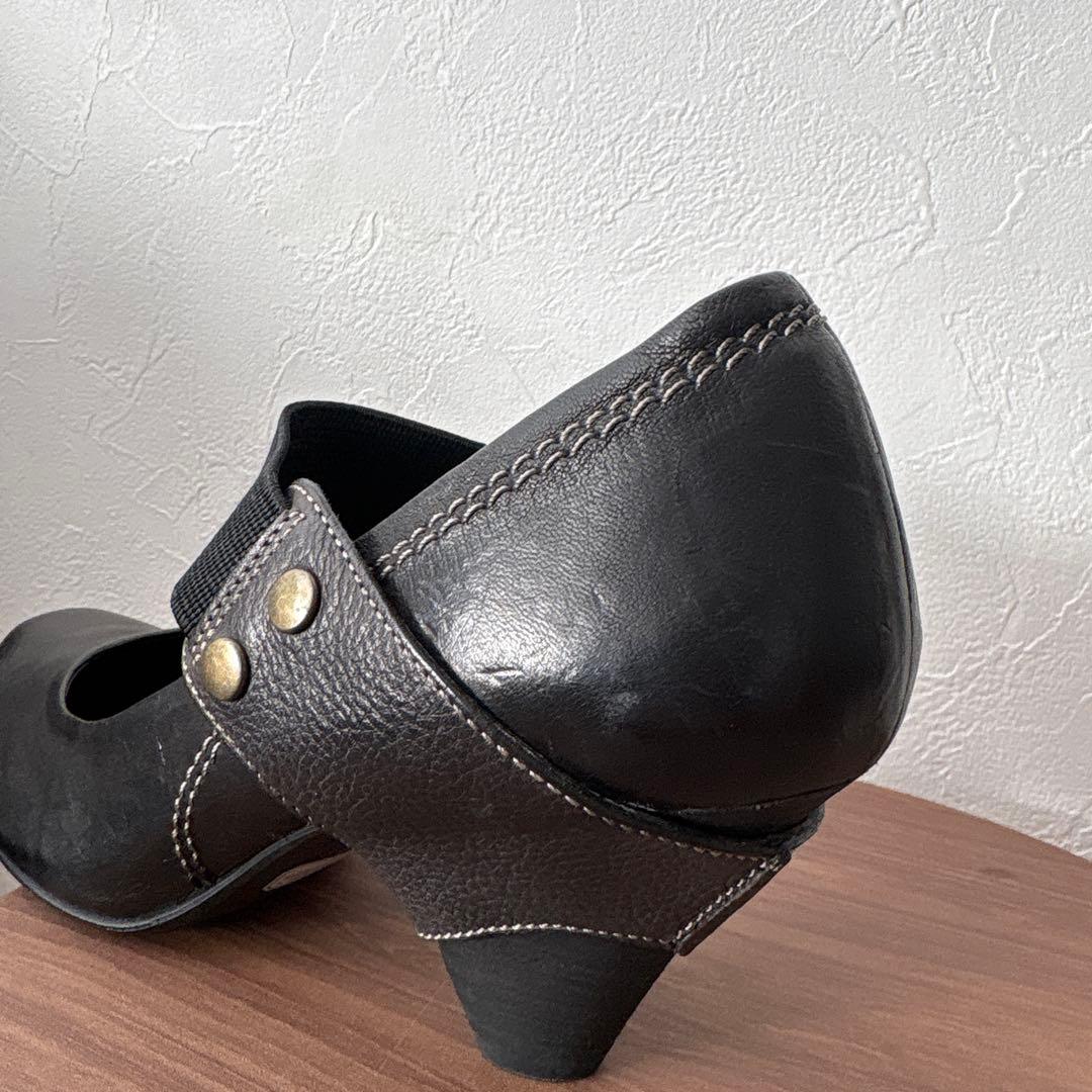 RABOKIGOSHI works ラボキゴシ ゴムベルトパンプス 25.5 黒