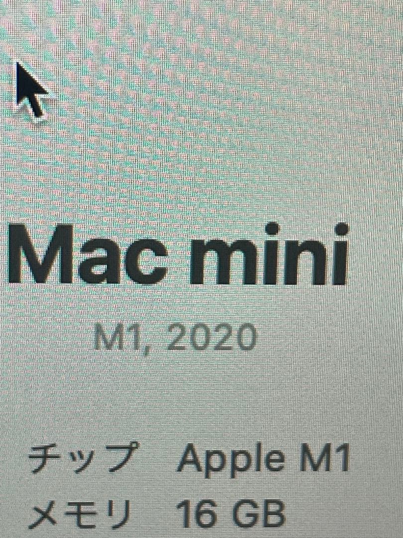Apple Mac mini シルバー 本体　M1 16Gメモリー　256G