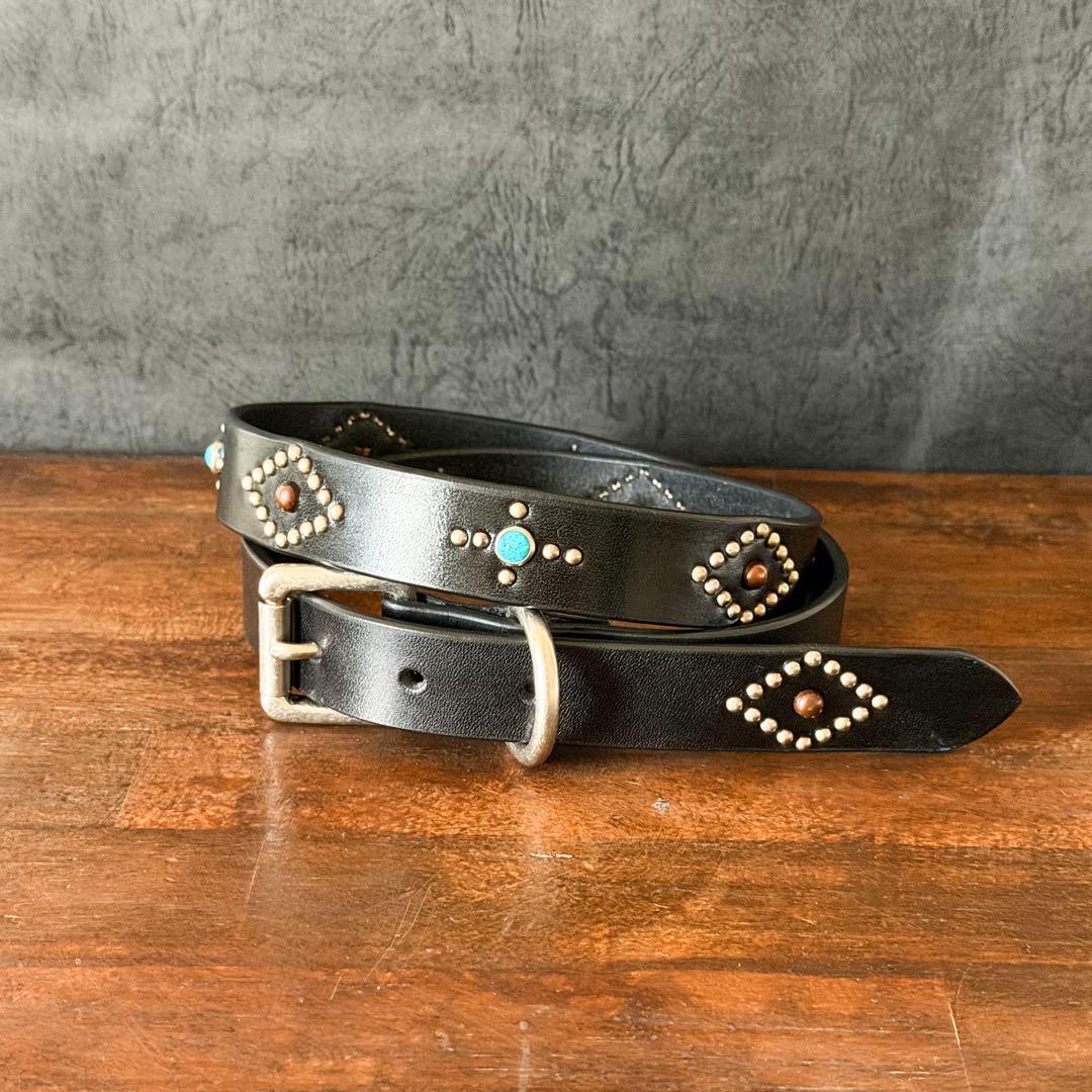 スタッズナローベルトDesert ビンテージ23mm 32inch97cm