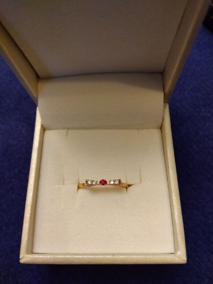 K18　スタージュエリー　PG リング　ルビー　ダイヤモンド　9号
