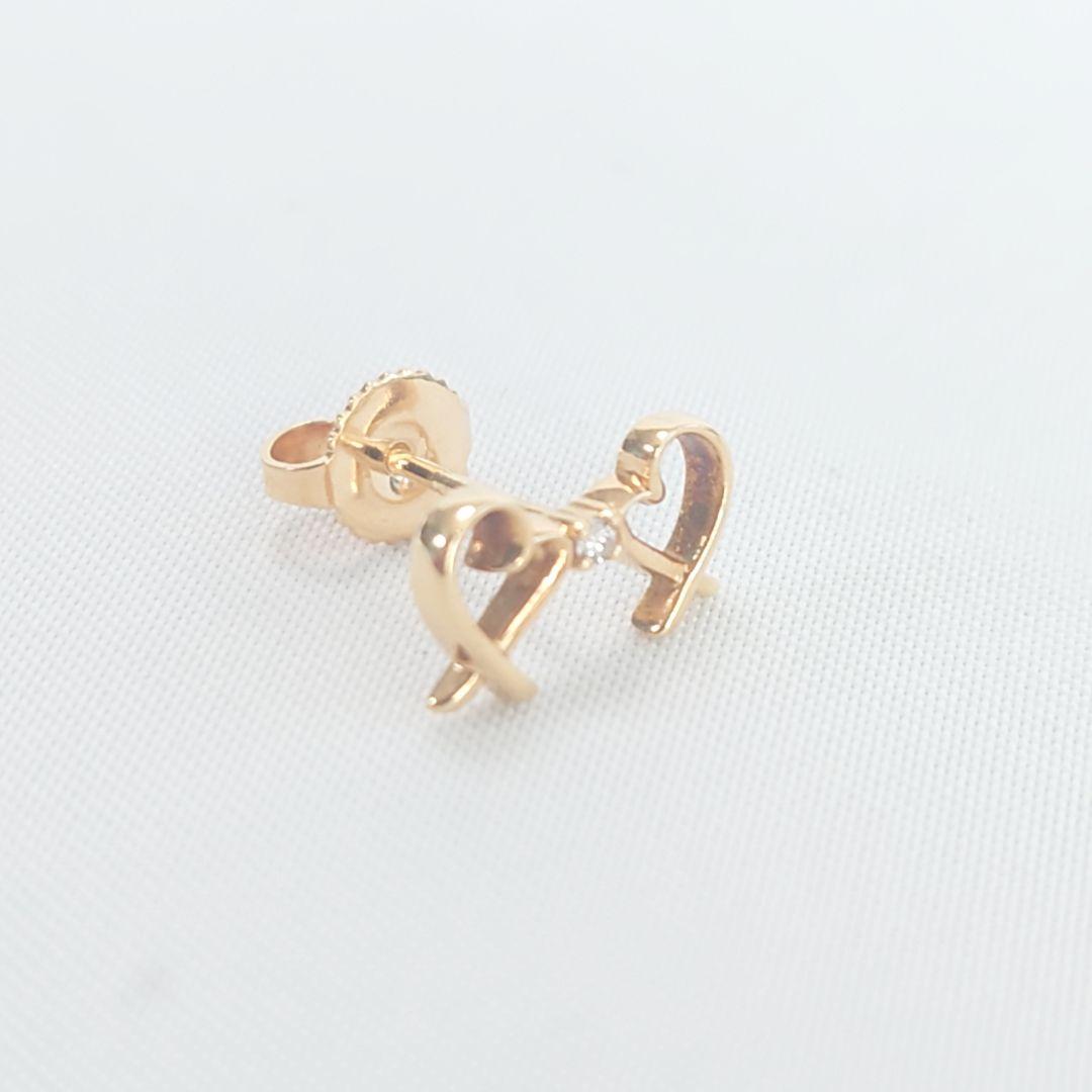 【美品】 ティファニー ダブル ラビングハート ピアス 片耳用 5620
