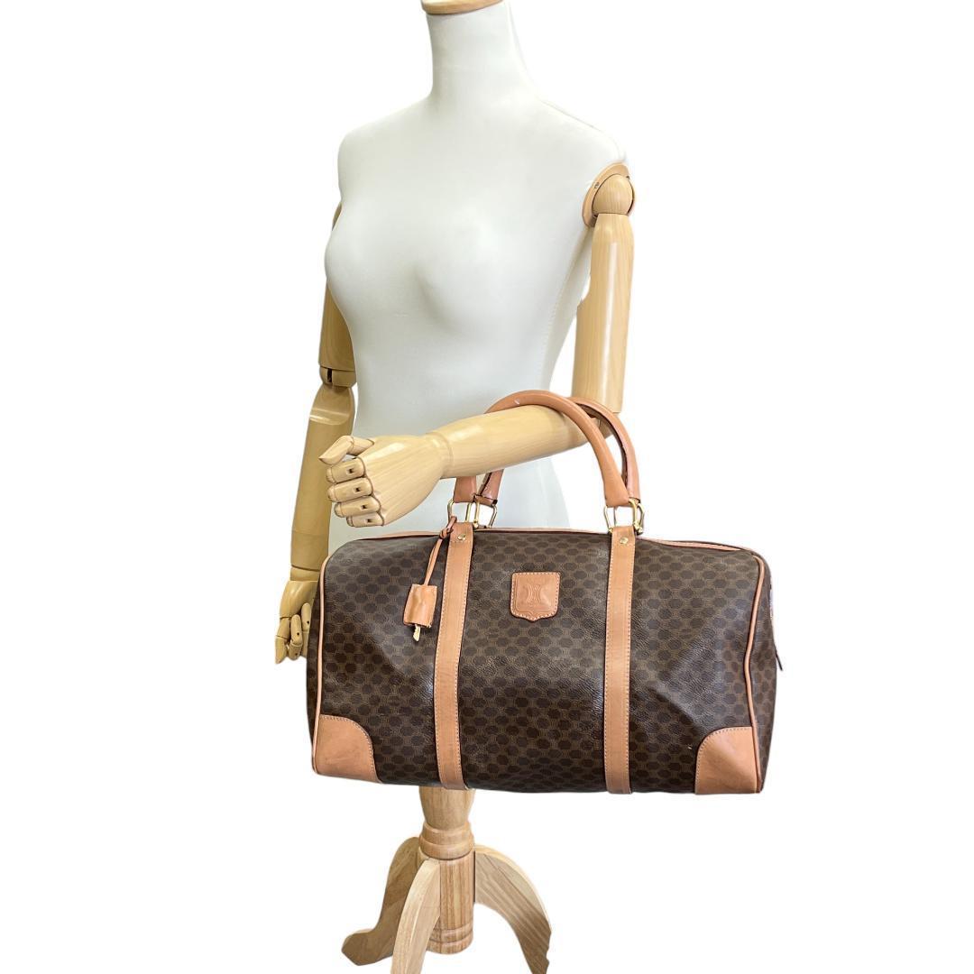 CELINE オールドセリーヌ ボストンバッグ マカダム柄 トリオンフ 鍵あり