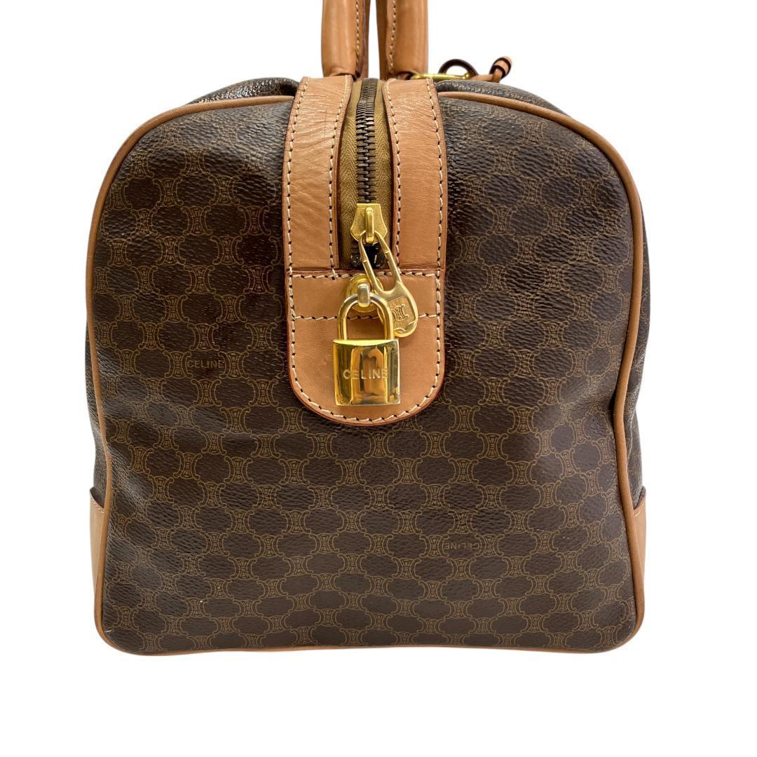 CELINE オールドセリーヌ ボストンバッグ マカダム柄 トリオンフ 鍵あり