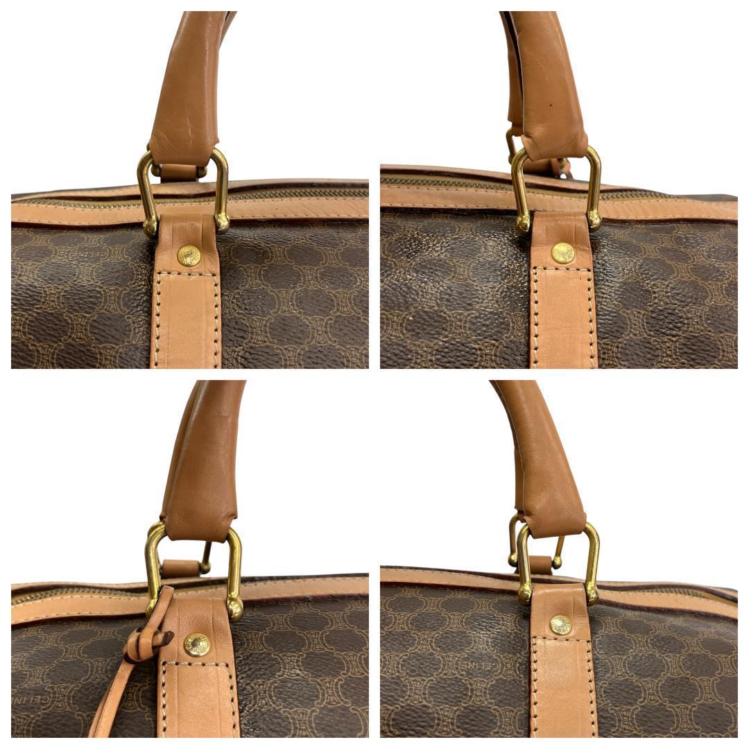 CELINE オールドセリーヌ ボストンバッグ マカダム柄 トリオンフ 鍵あり