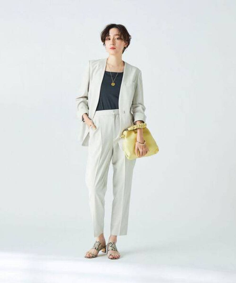 【セットアップ】ノーリーズソフィー ノーカラージャケット&テーパードパンツ