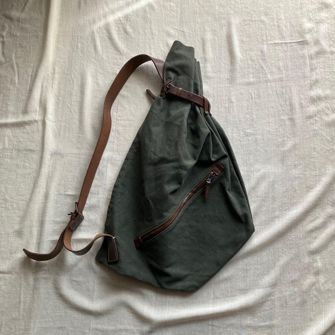 バギーポート ボンサック カーキ レザー キャンバス