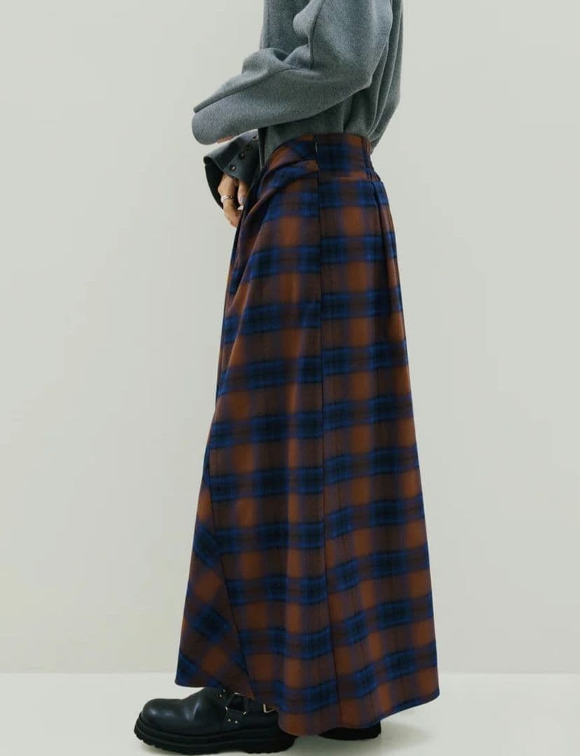 アメリ ヴィンテージ UND DRAPE CHECK SKIRT