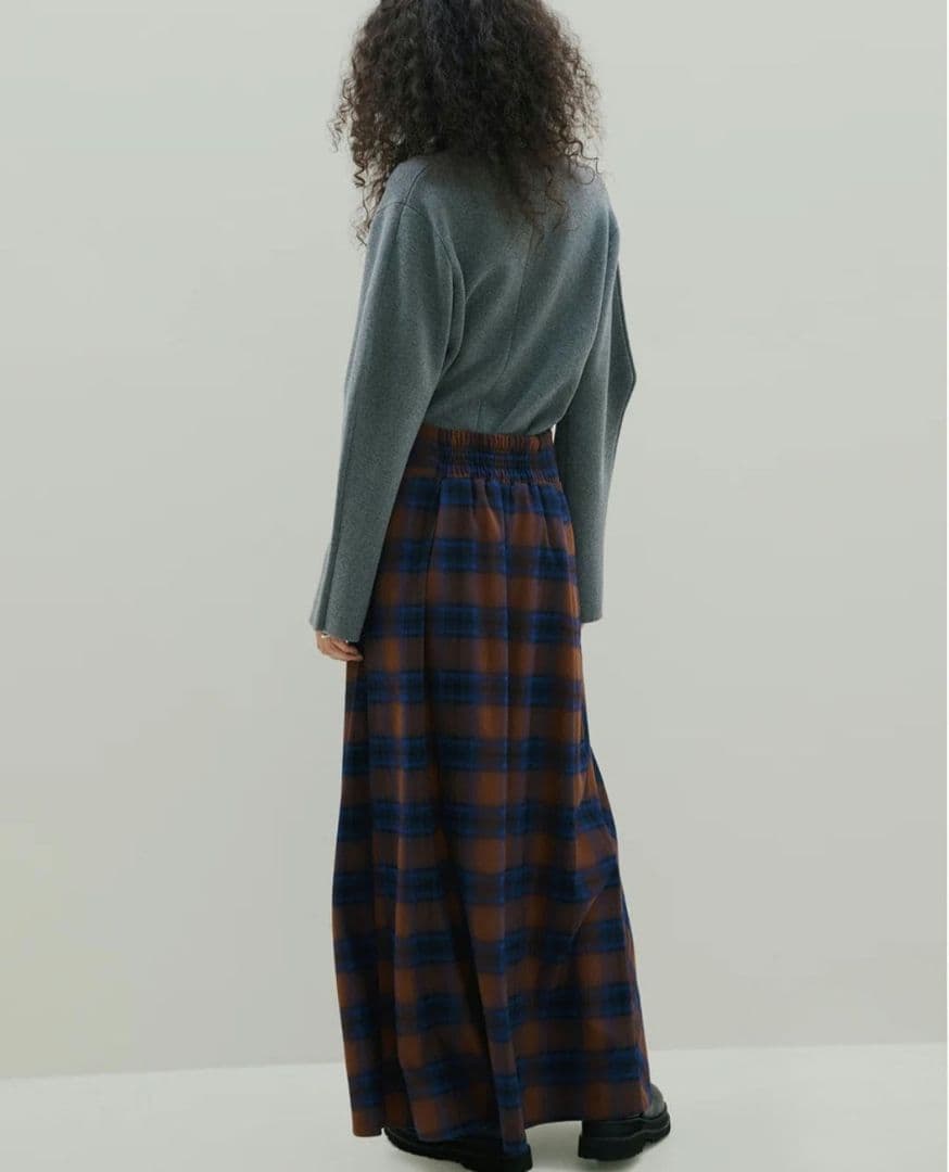 アメリ ヴィンテージ UND DRAPE CHECK SKIRT